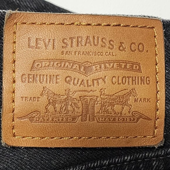 Levi's Black Wash Rigid Denim High Rise Dad Jeans - Picture 8 of 10
